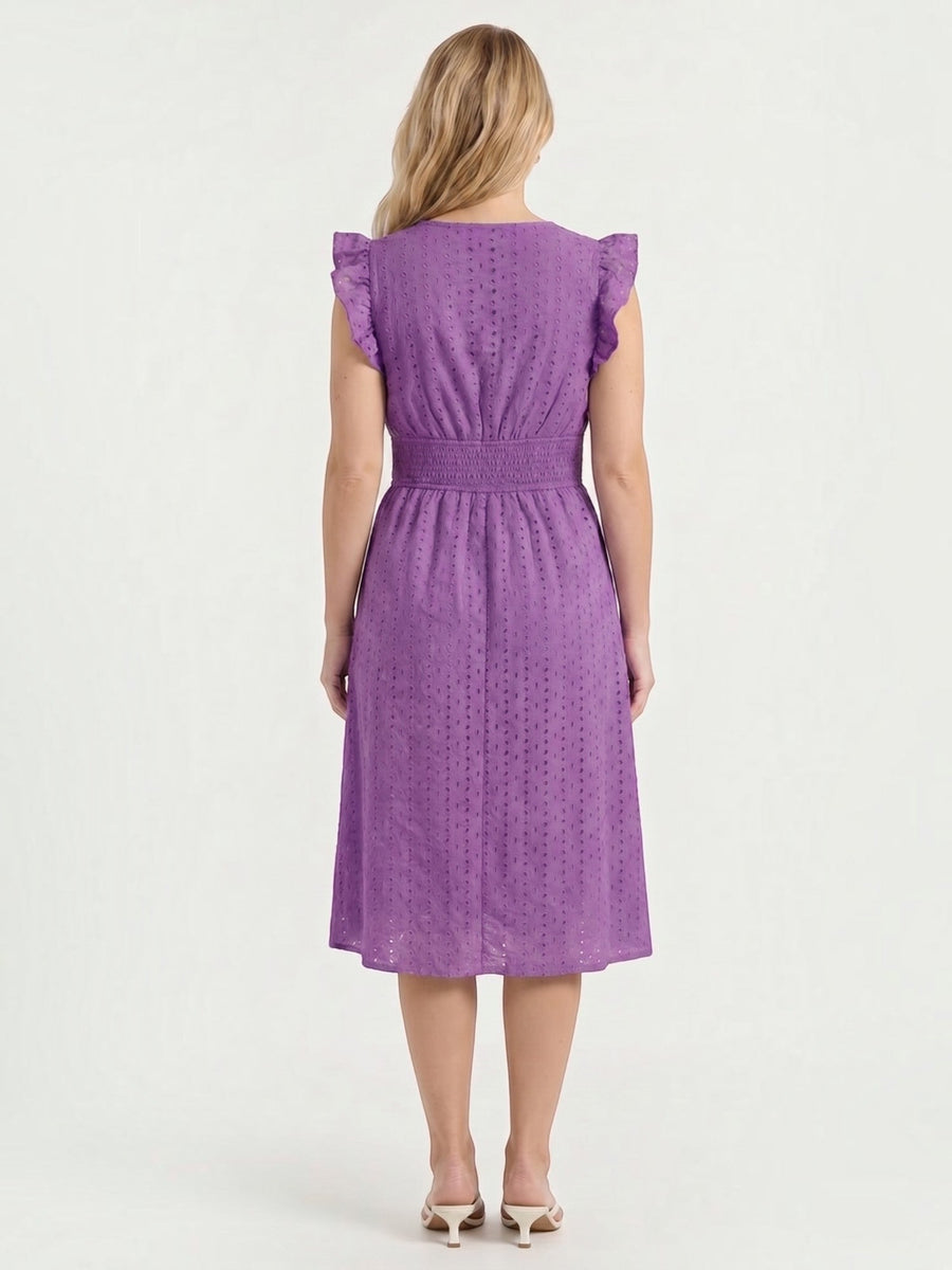 Florence Broderie Anglaise Ruffle Strap Midi Dress