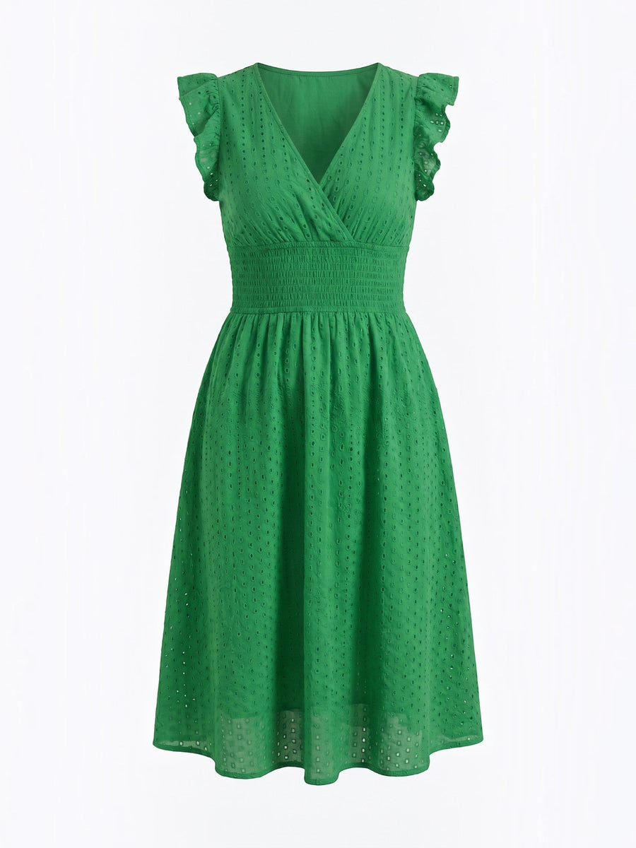 Florence Broderie Anglaise Ruffle Strap Midi Dress