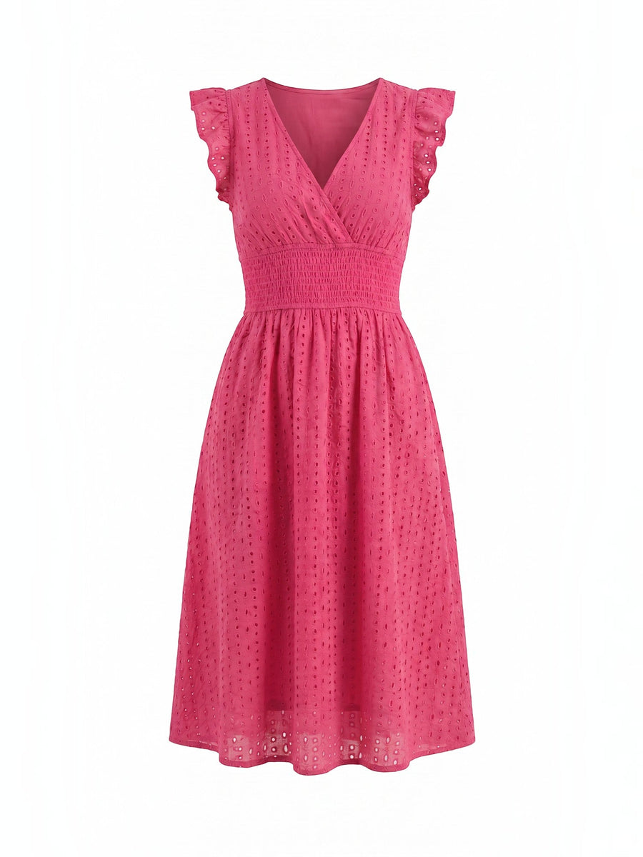 Florence Broderie Anglaise Ruffle Strap Midi Dress