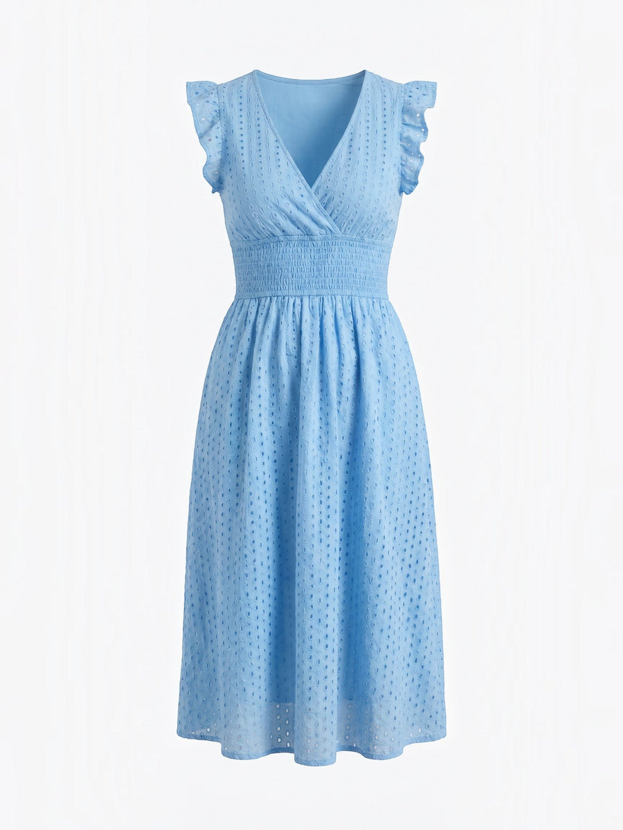 Florence Broderie Anglaise Ruffle Strap Midi Dress