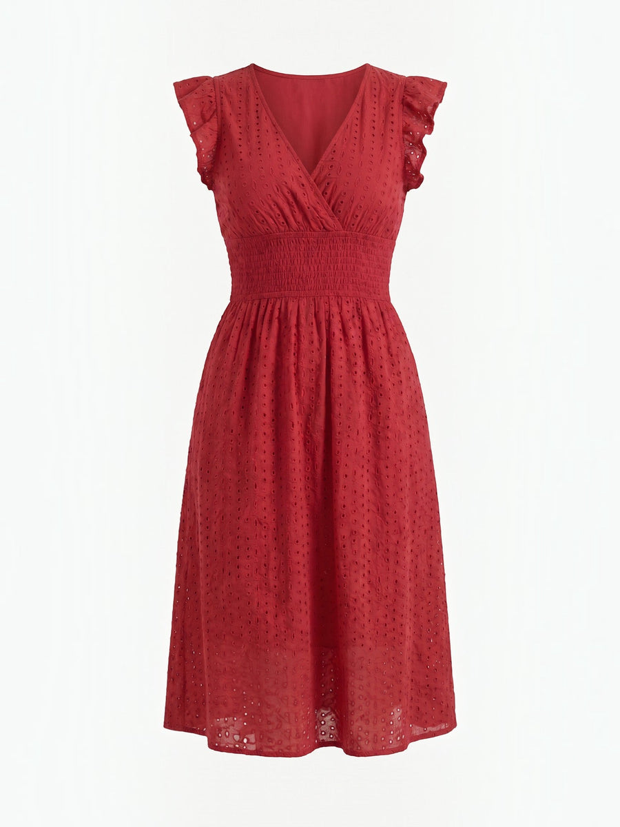 Florence Broderie Anglaise Ruffle Strap Midi Dress