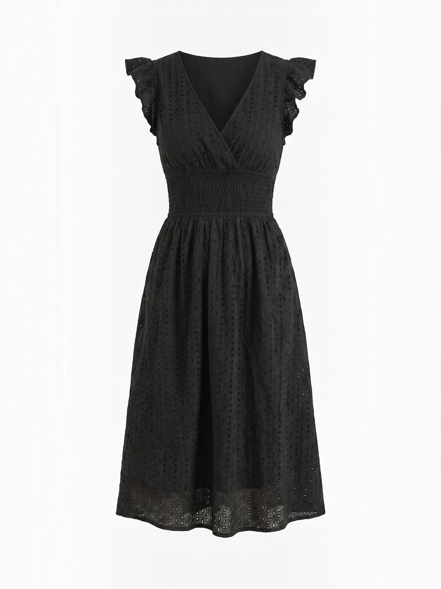 Florence Broderie Anglaise Ruffle Strap Midi Dress