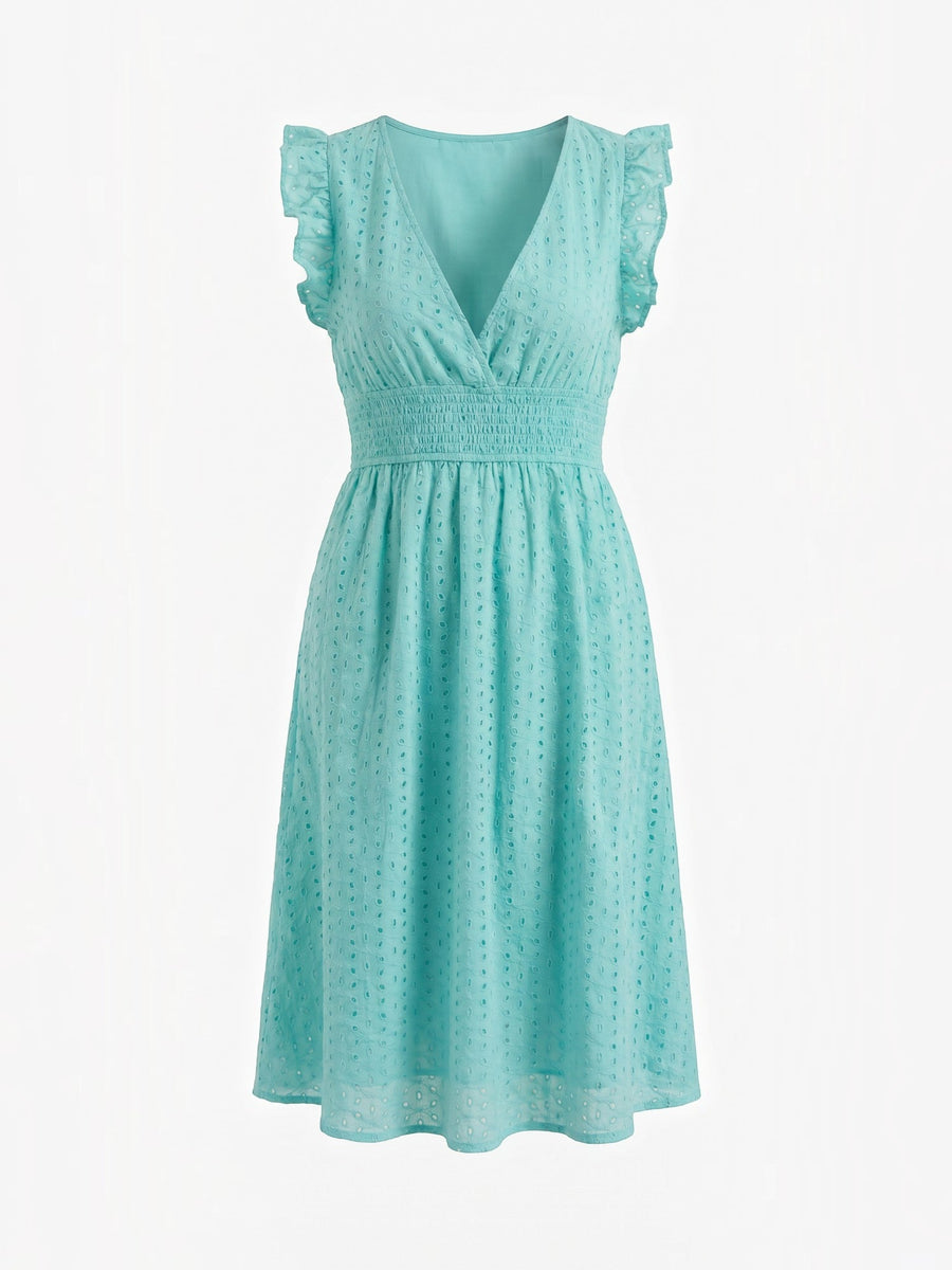 Florence Broderie Anglaise Ruffle Strap Midi Dress