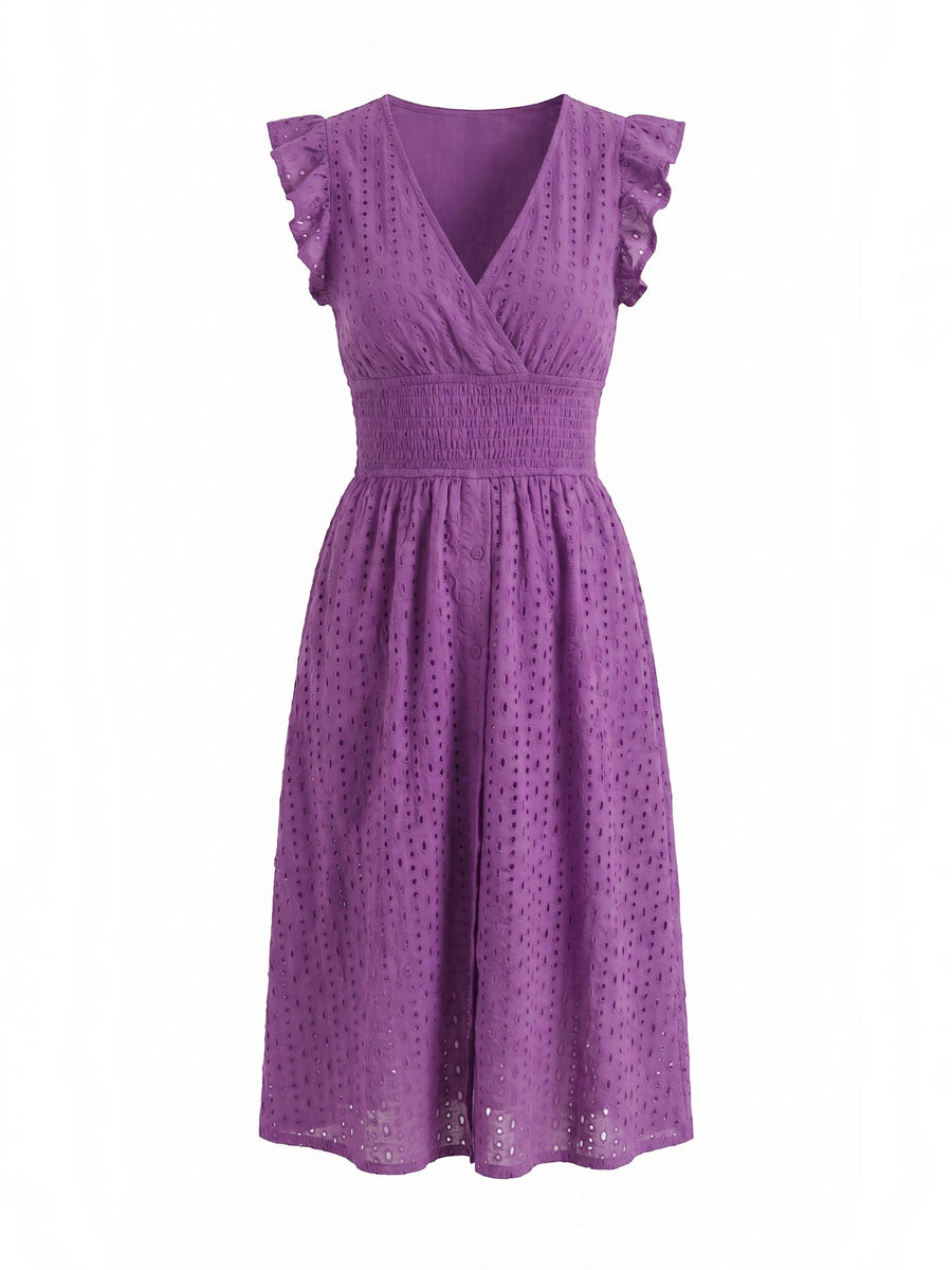 Florence Broderie Anglaise Ruffle Strap Midi Dress