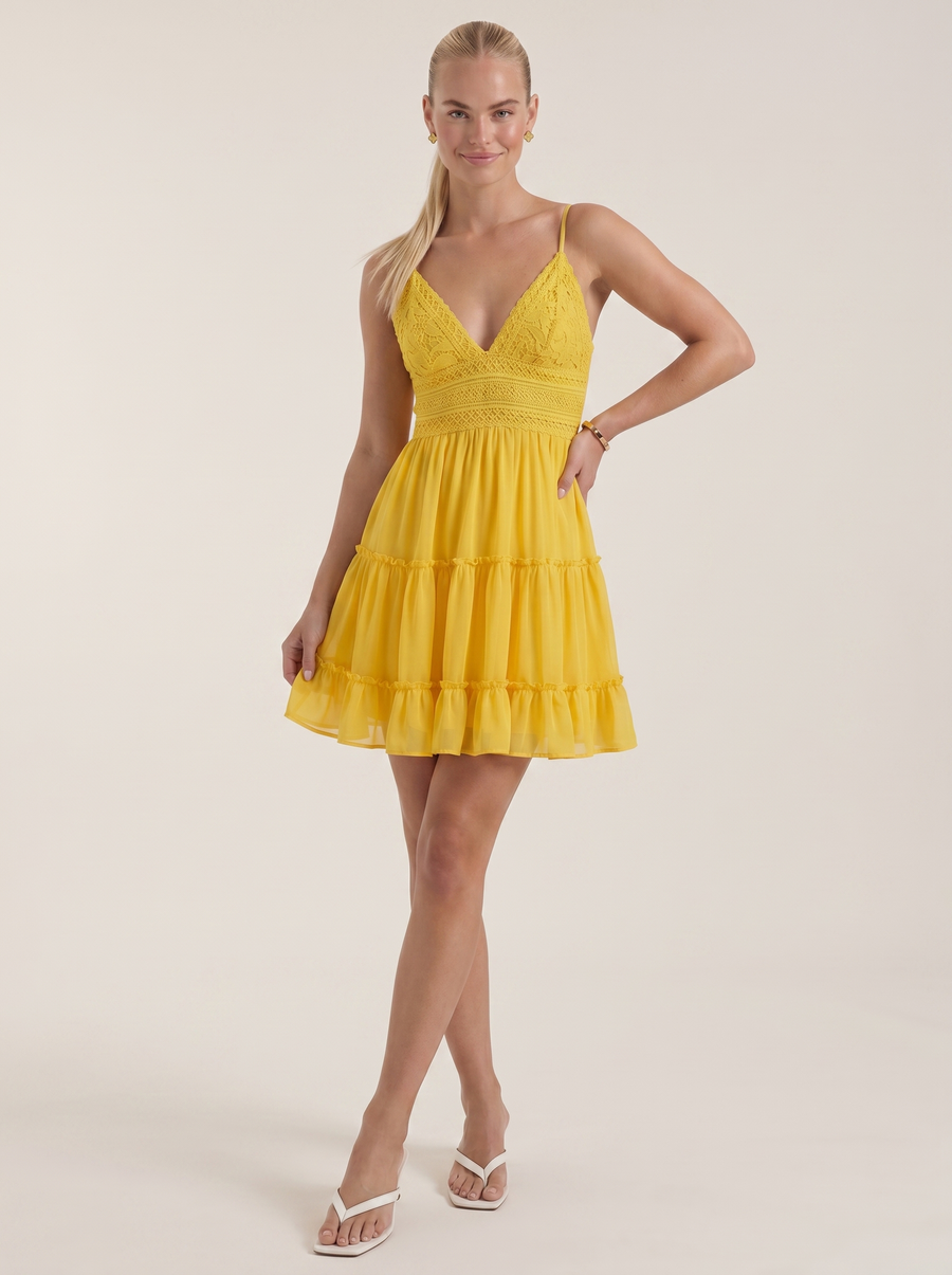 Christy Lace Bodice Tiered Mini Sundress