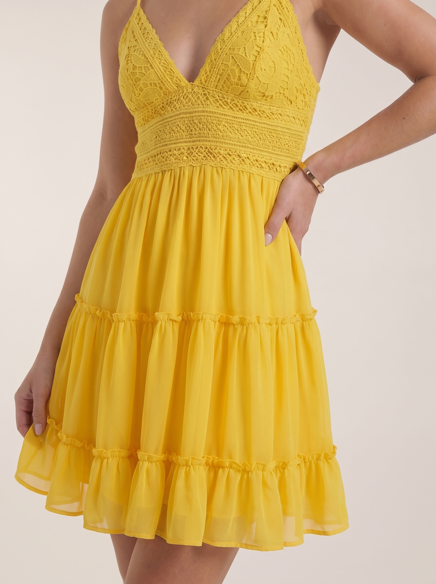 Christy Lace Bodice Tiered Mini Sundress