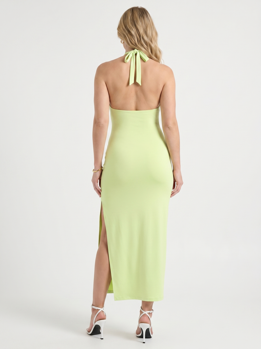 Carina Halter Neck Maxi Dress with Slit