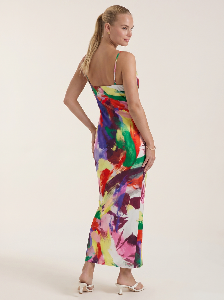 Henrietta Pleated Spaghetti Strap Maxi Dress