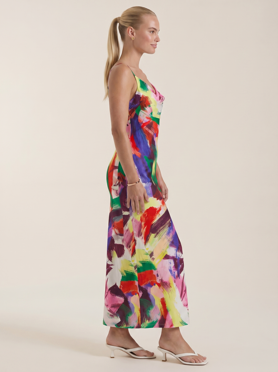 Henrietta Pleated Spaghetti Strap Maxi Dress