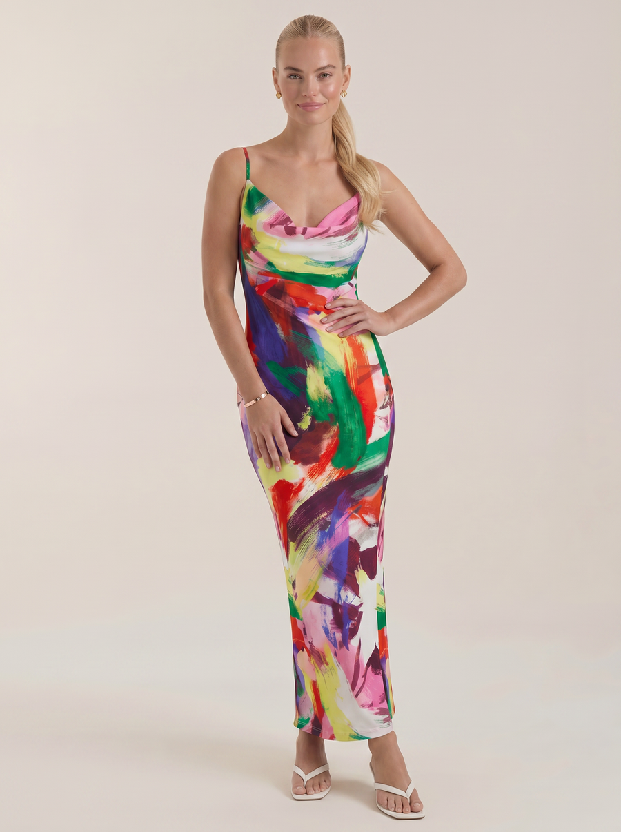 Henrietta Pleated Spaghetti Strap Maxi Dress