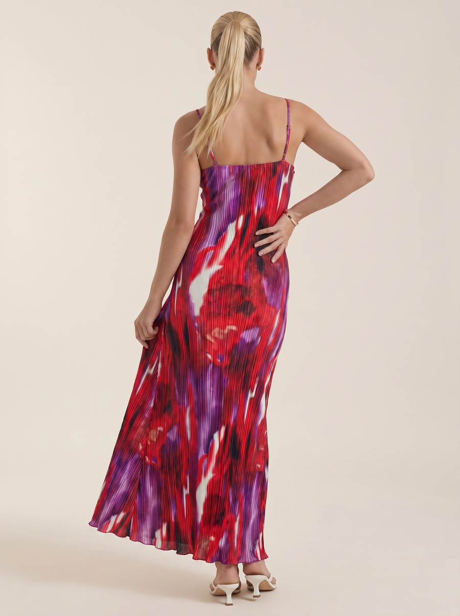 Henrietta Pleated Spaghetti Strap Maxi Dress