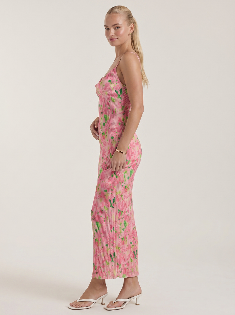 Henrietta Pleated Spaghetti Strap Maxi Dress