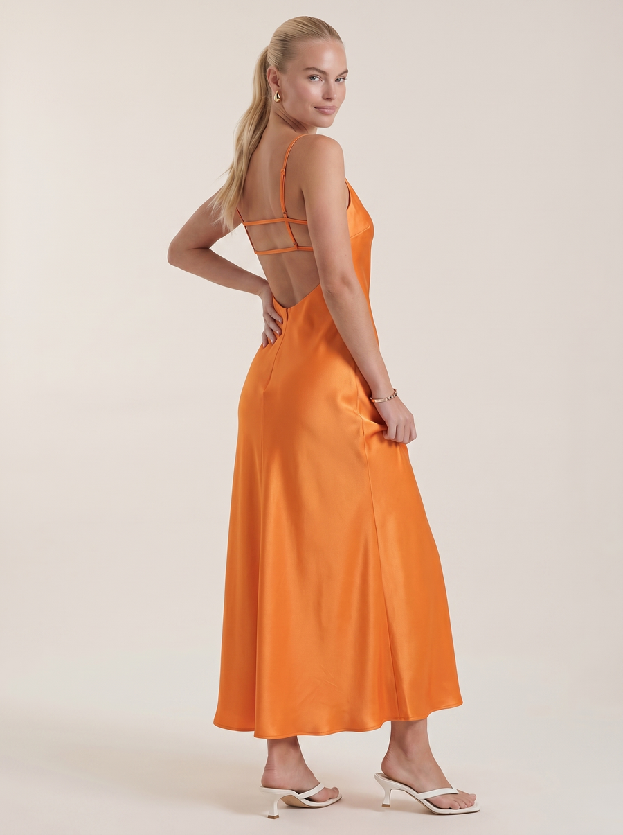 Bianca Bias Cut Shimmer Slip Maxi Dress