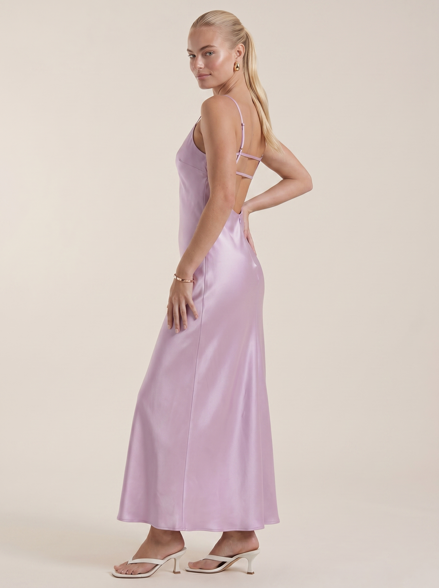 Bianca Bias Cut Shimmer Slip Maxi Dress