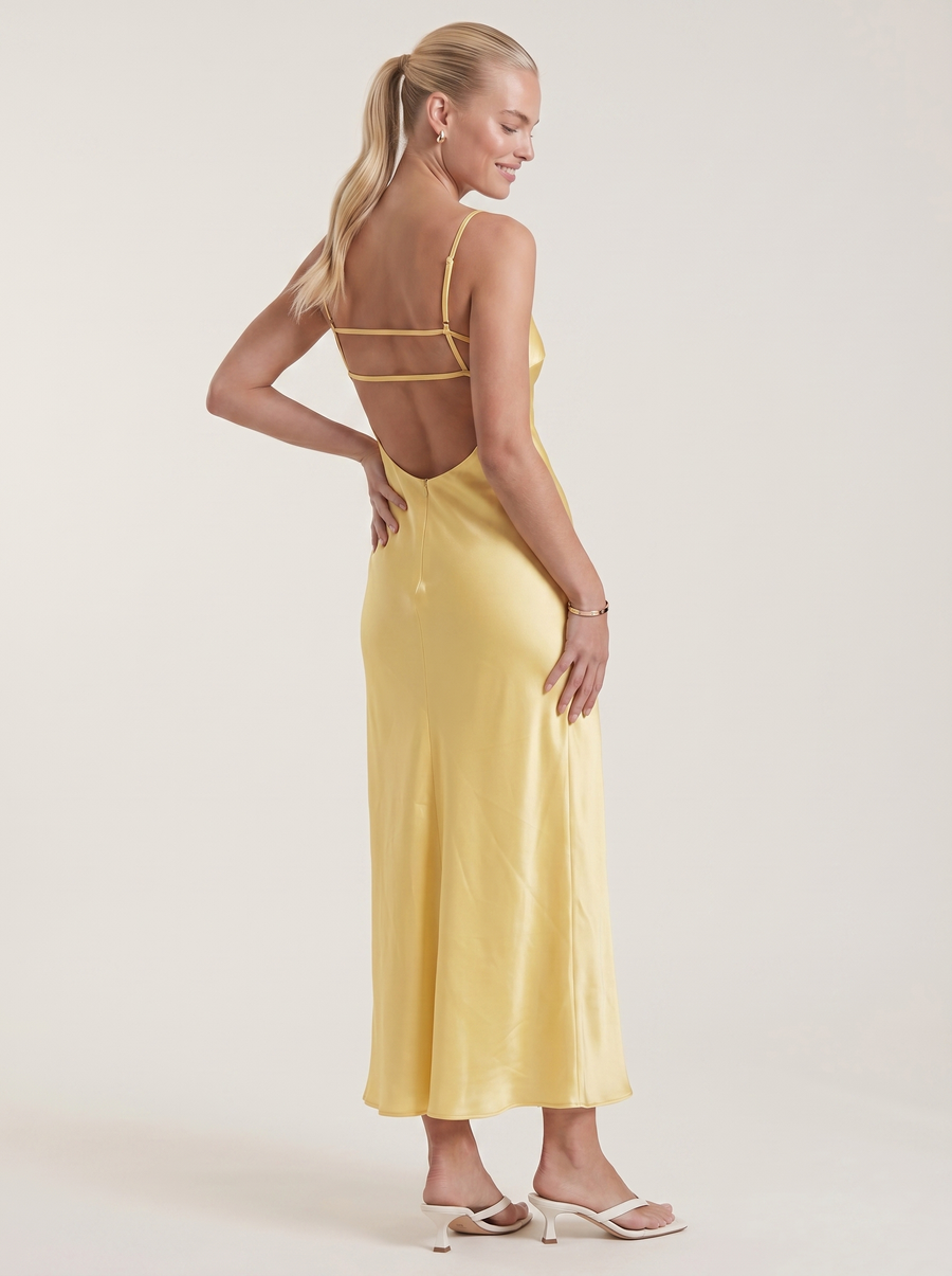Bianca Bias Cut Shimmer Slip Maxi Dress