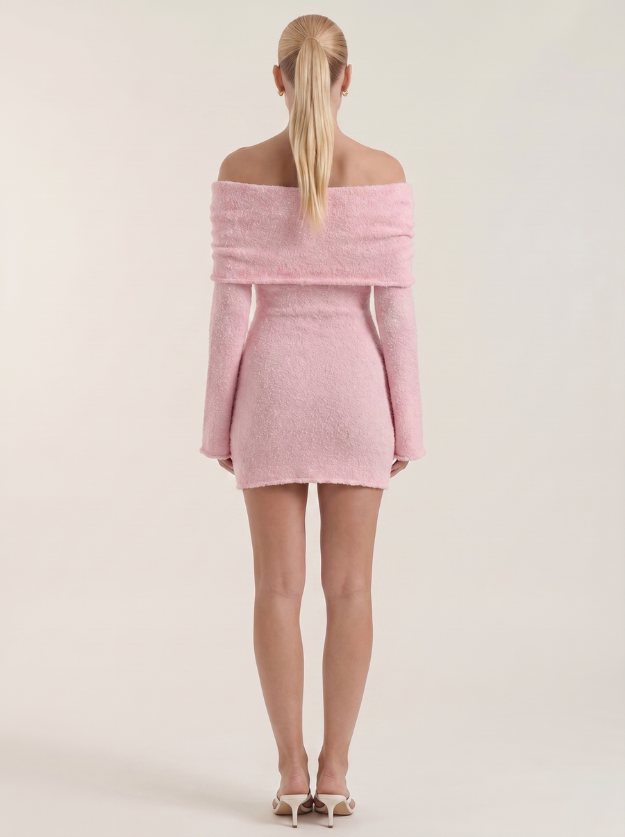 Rochelle Off Shoulder Long Sleeve Knit Mini Dress