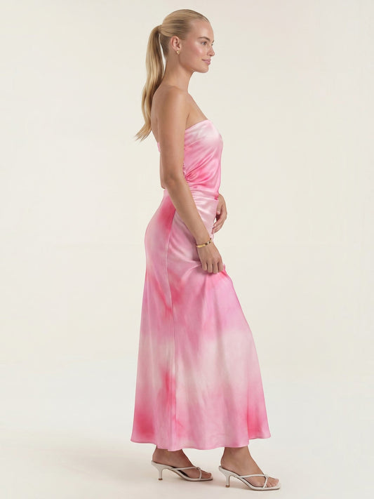 Elodie Strapless Ruched Bandeau Maxi Dress