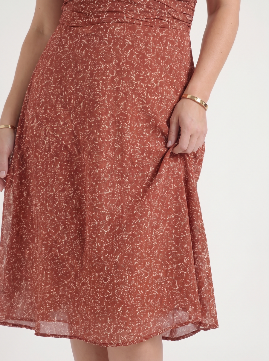 Astrid Floral Halter Neck Wrap Midi Dress