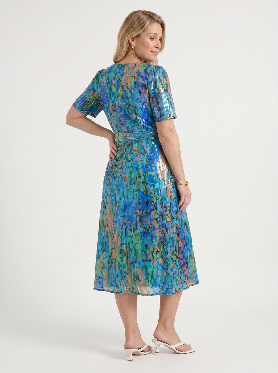 Sharnie Floral Wrap High Low Midi Dress