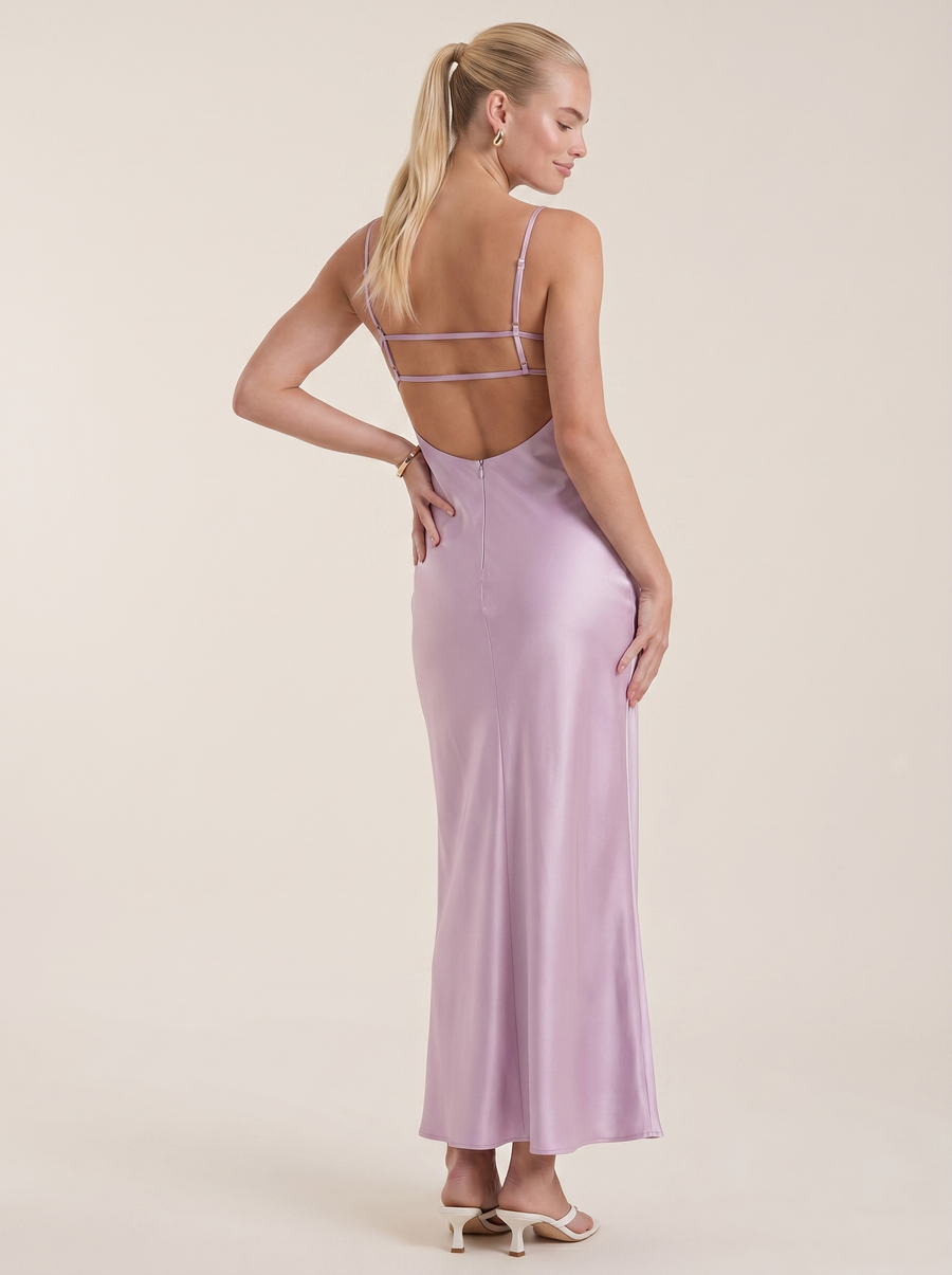 Bianca Bias Cut Shimmer Slip Maxi Dress