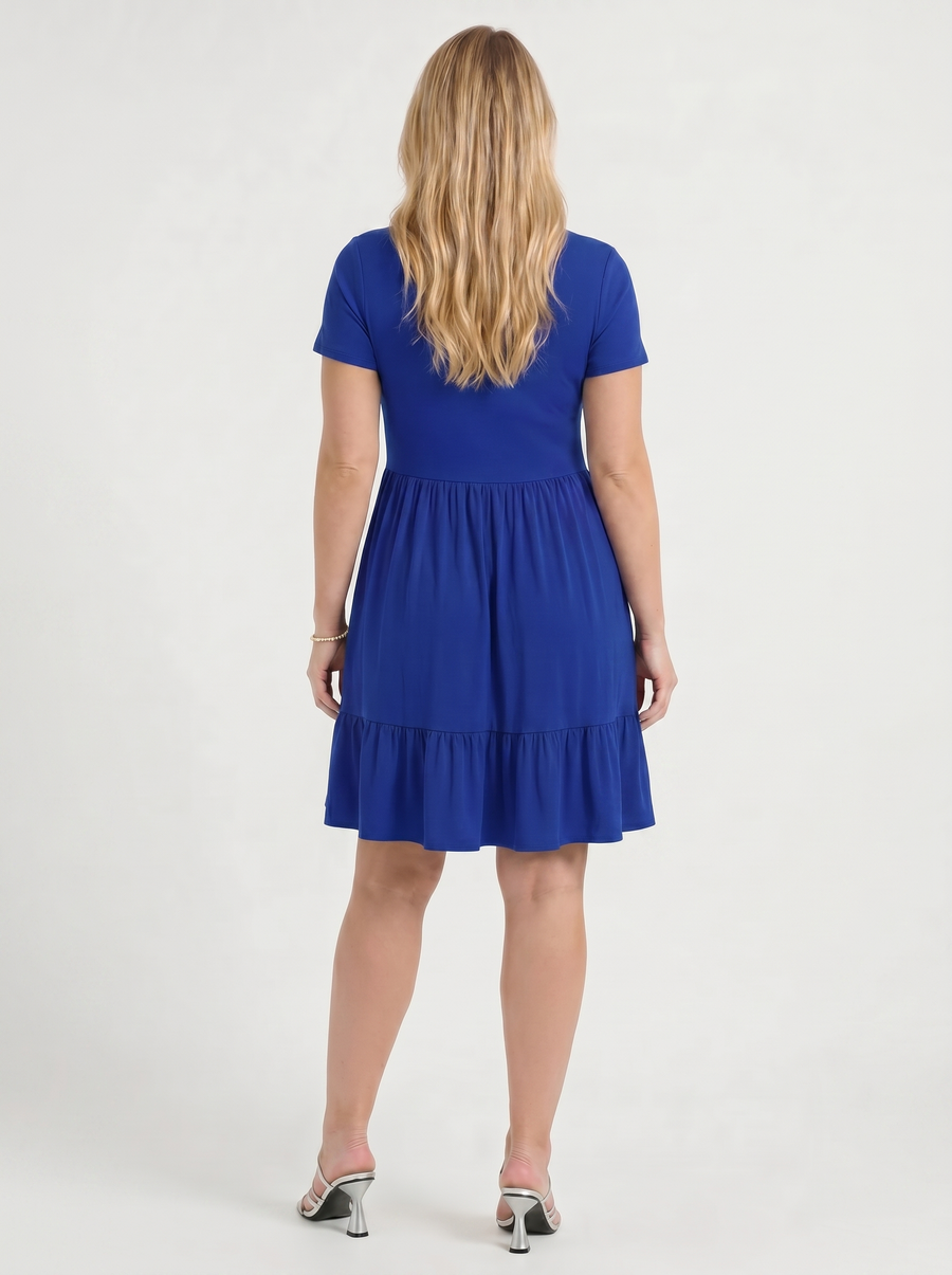Wanda Square Neck Tiered Mini Dress