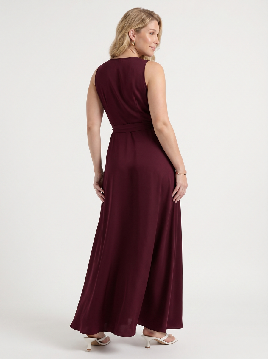 Reena Wrap Maxi Dress with Tie Belt
