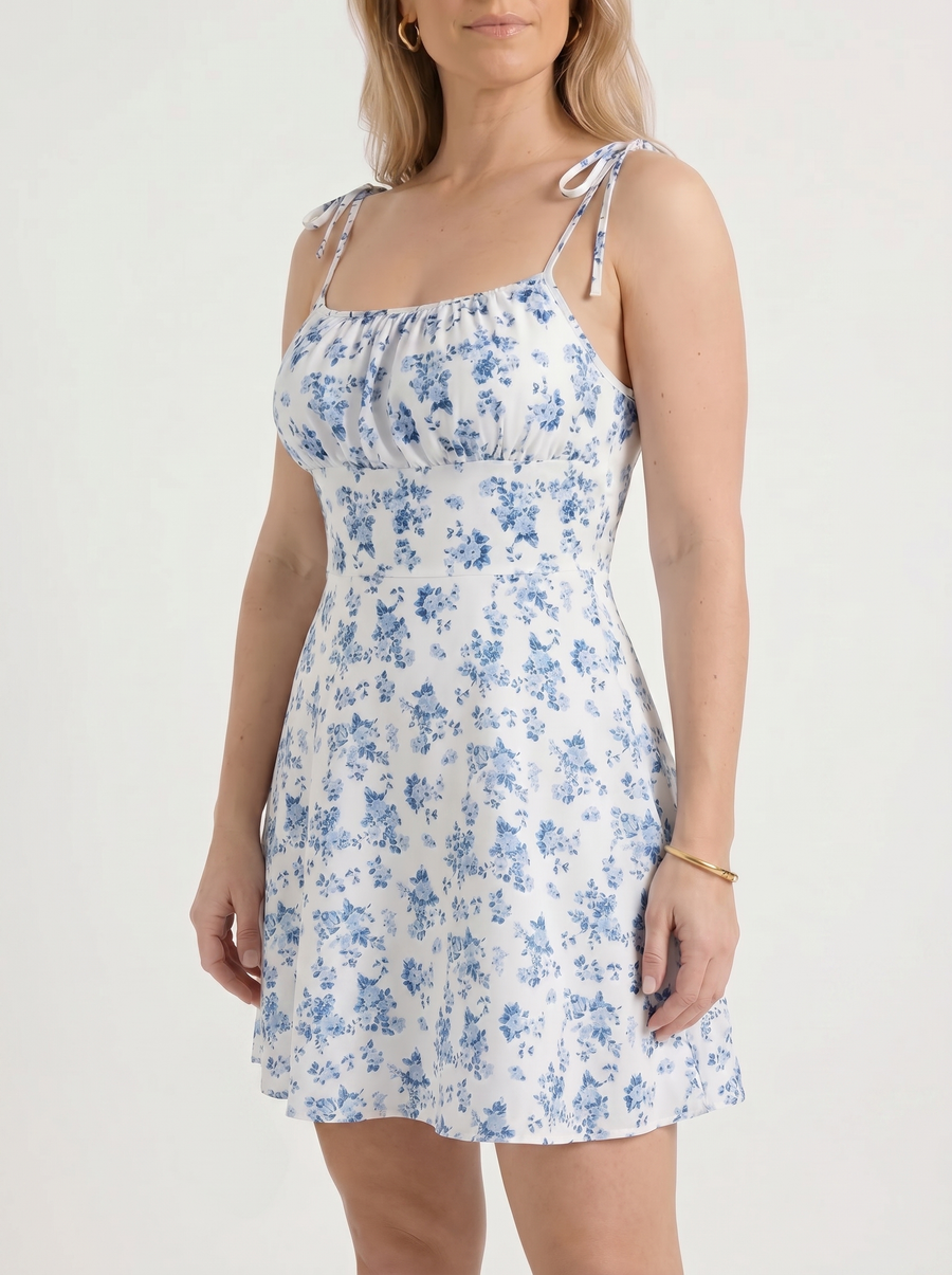 Sofia Floral Tie Strap Mini Dress