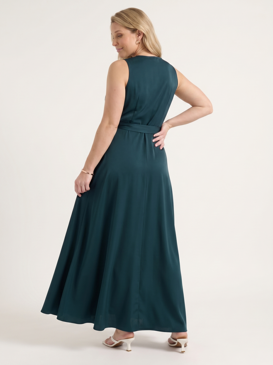 Reena Wrap Maxi Dress with Tie Belt