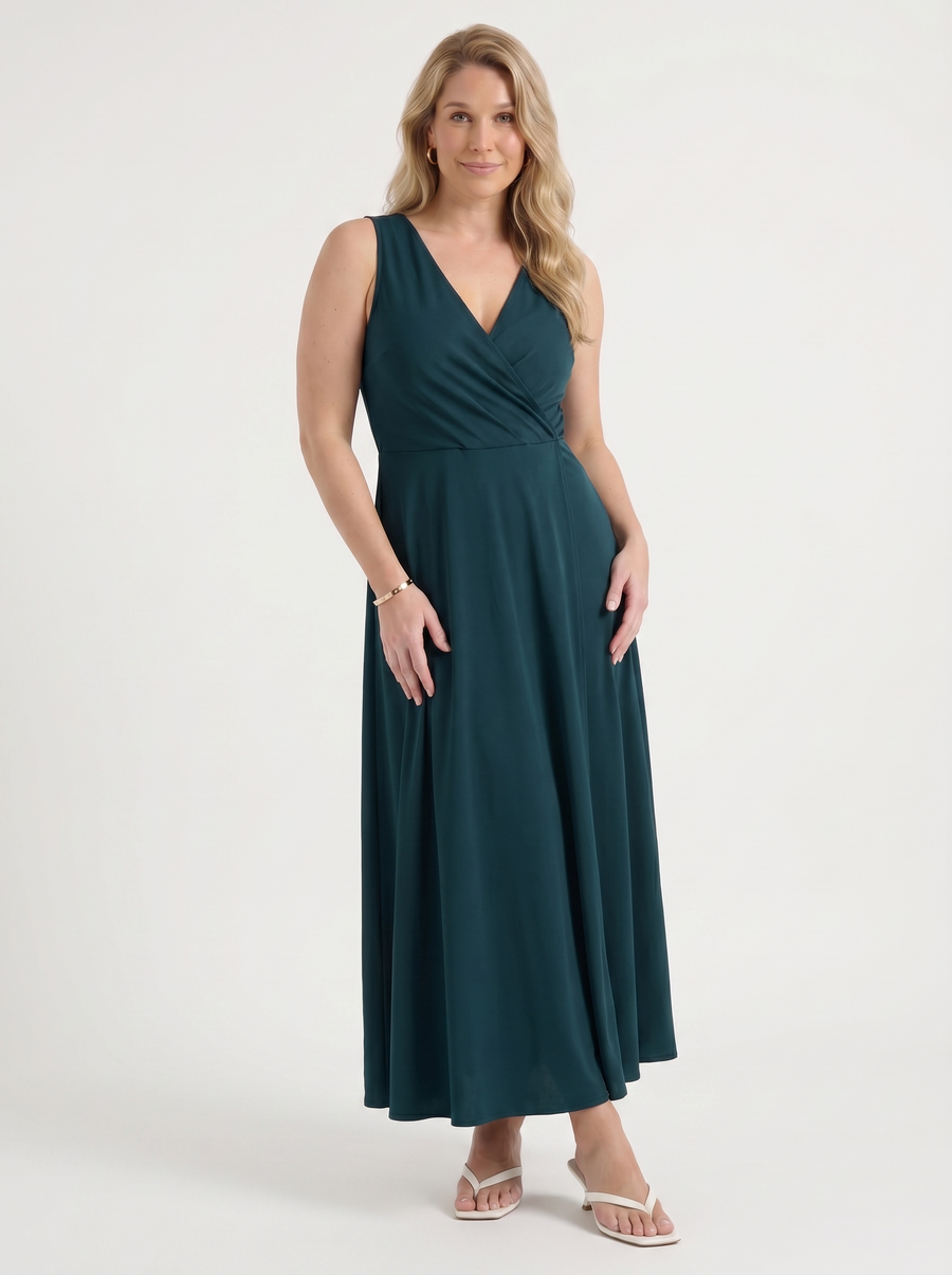 Reena Wrap Maxi Dress with Tie Belt