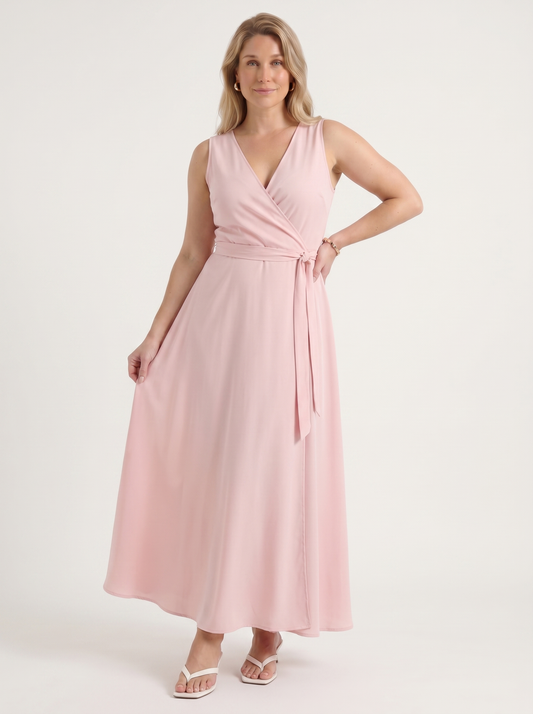 Reena Wrap Maxi Dress with Tie Belt