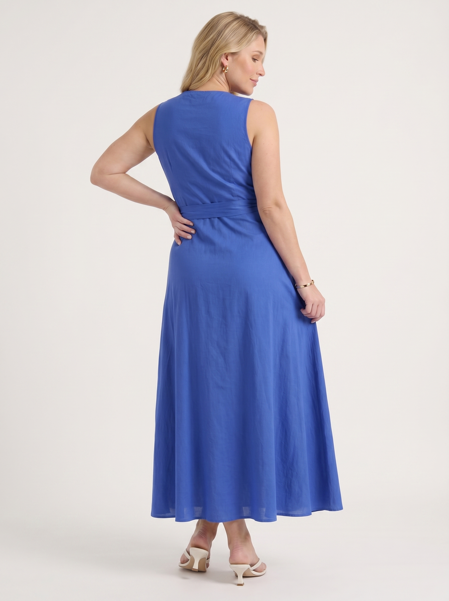Reena Wrap Maxi Dress with Tie Belt