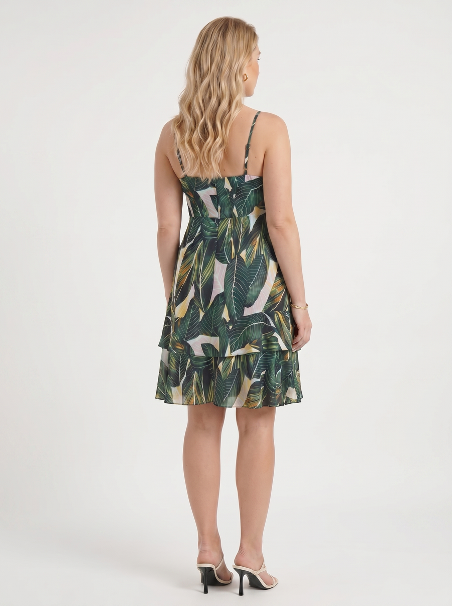Willow Wrap Ruffle Hem Mini Dress