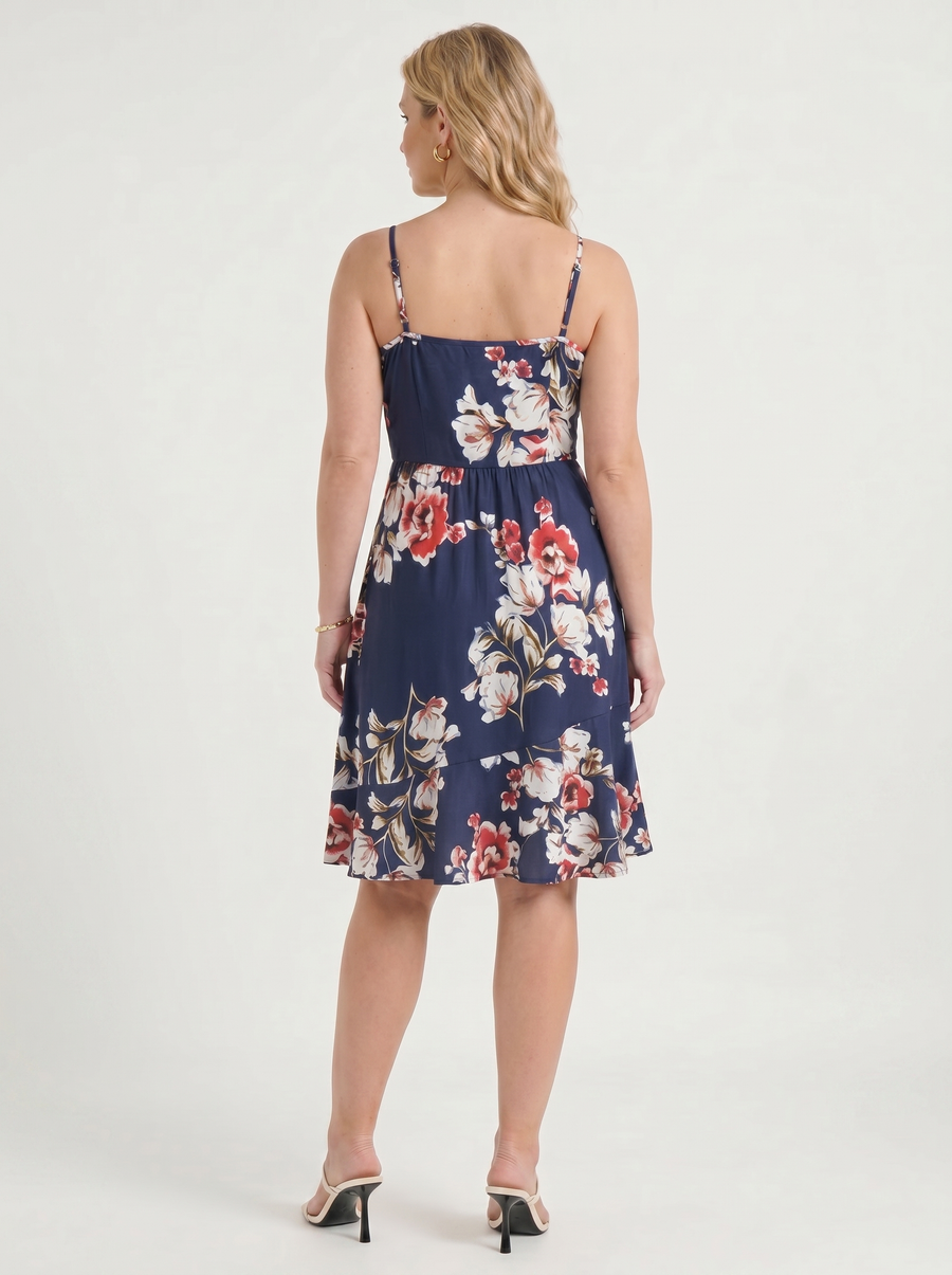 Willow Wrap Ruffle Hem Mini Dress