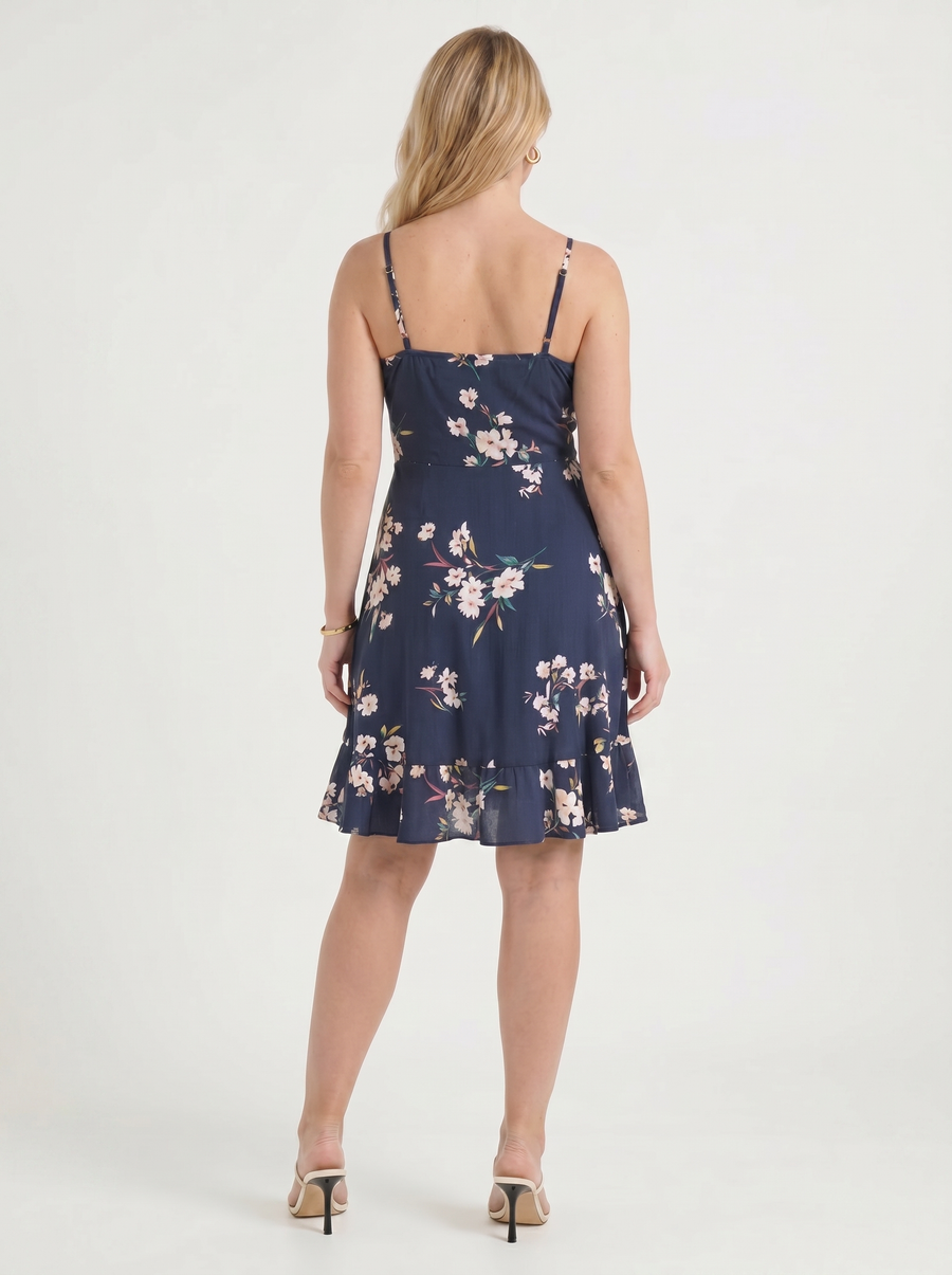 Willow Wrap Ruffle Hem Mini Dress