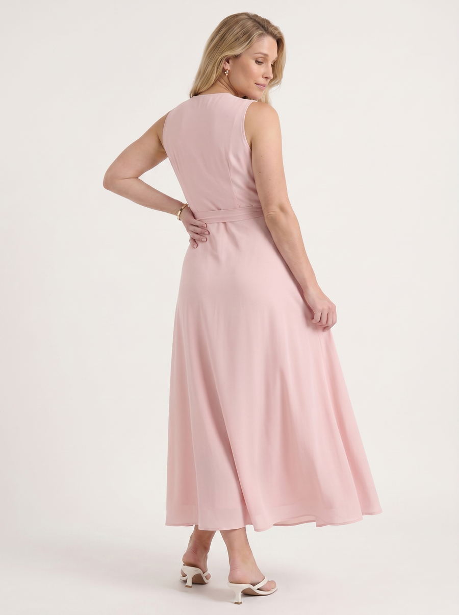 Reena Wrap Maxi Dress with Tie Belt