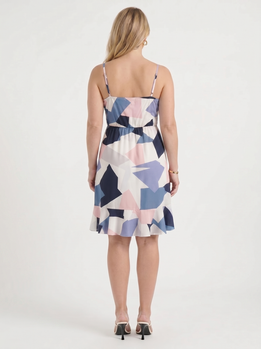 Willow Wrap Ruffle Hem Mini Dress