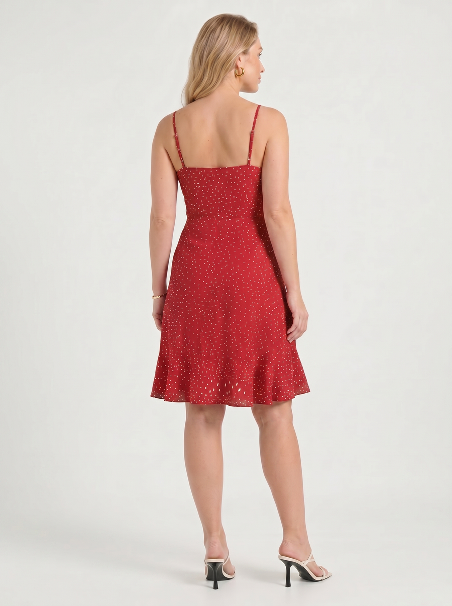 Willow Wrap Ruffle Hem Mini Dress
