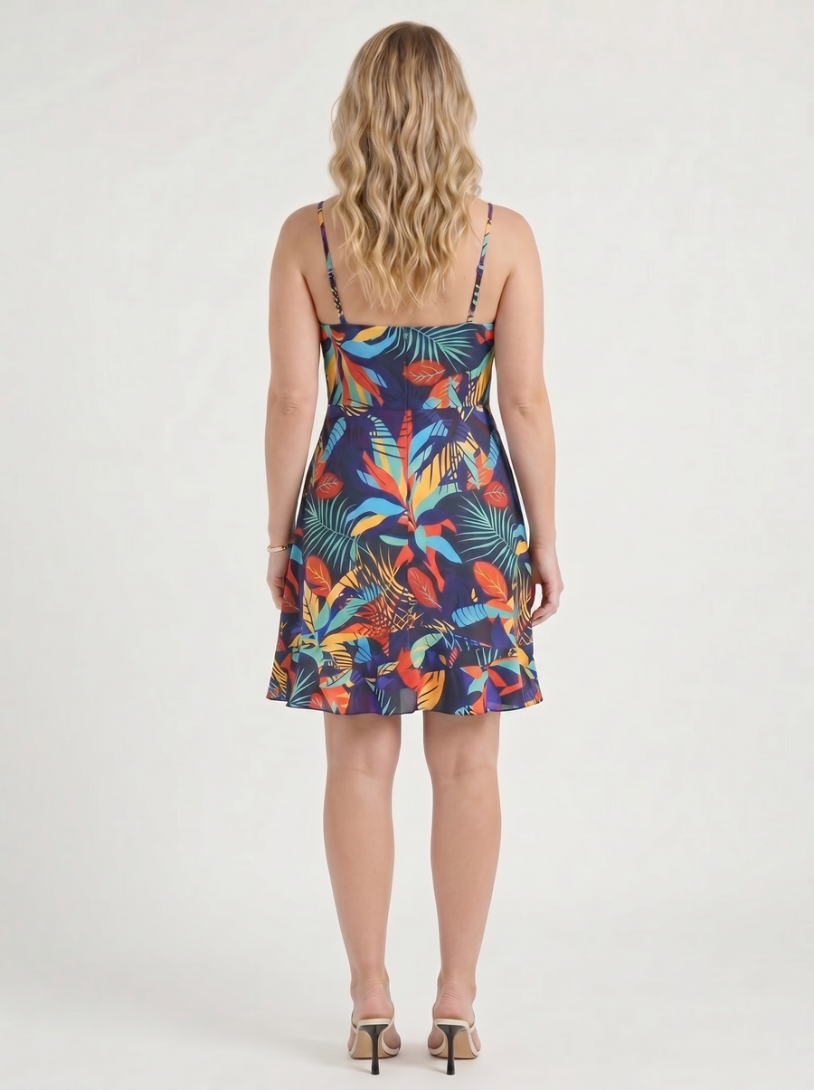Willow Wrap Ruffle Hem Mini Dress