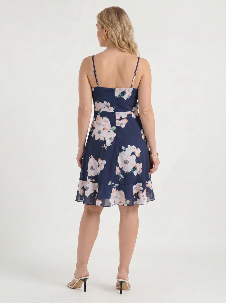 Willow Wrap Ruffle Hem Mini Dress