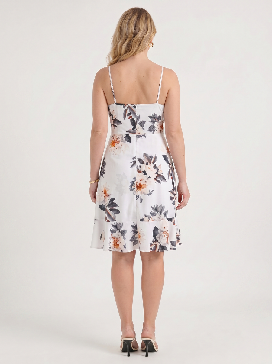Willow Wrap Ruffle Hem Mini Dress