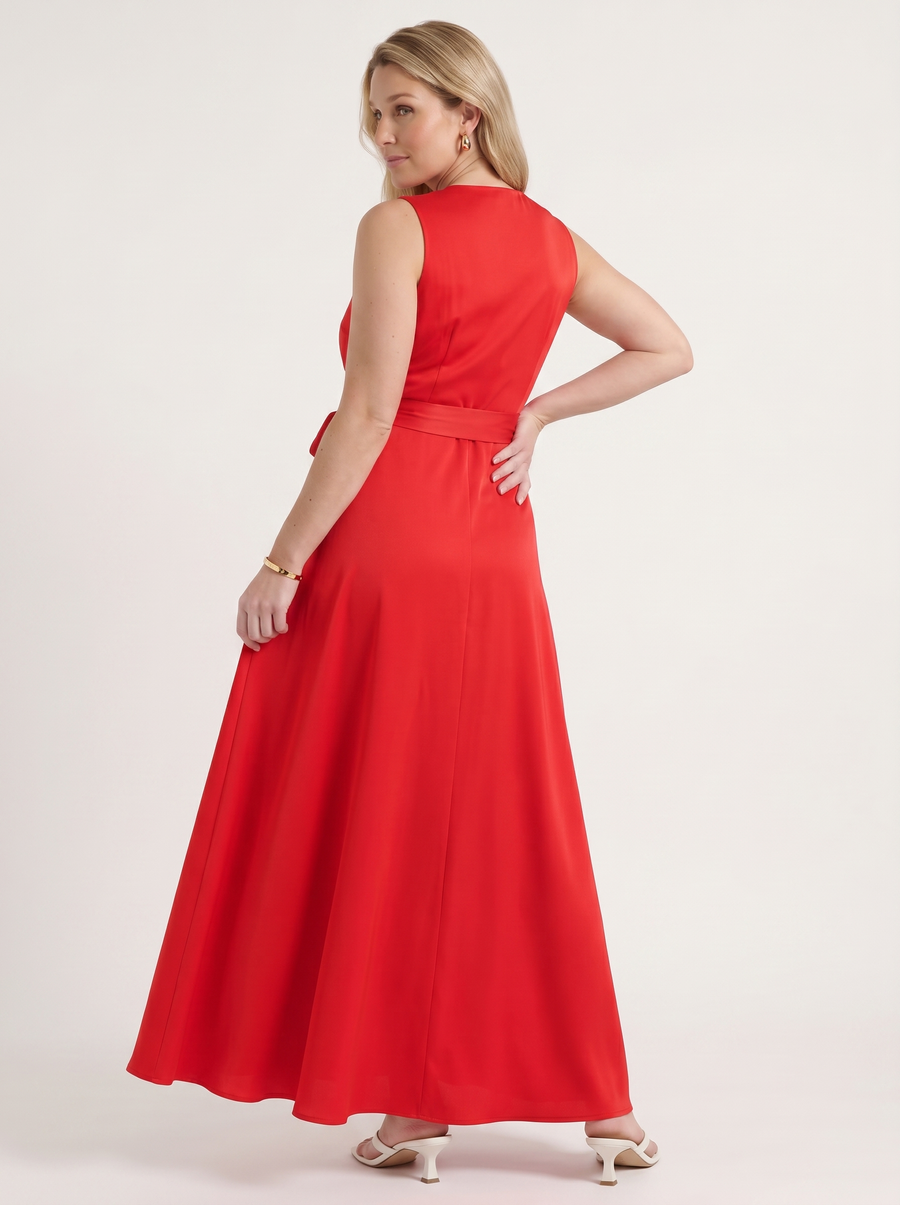 Reena Wrap Maxi Dress with Tie Belt
