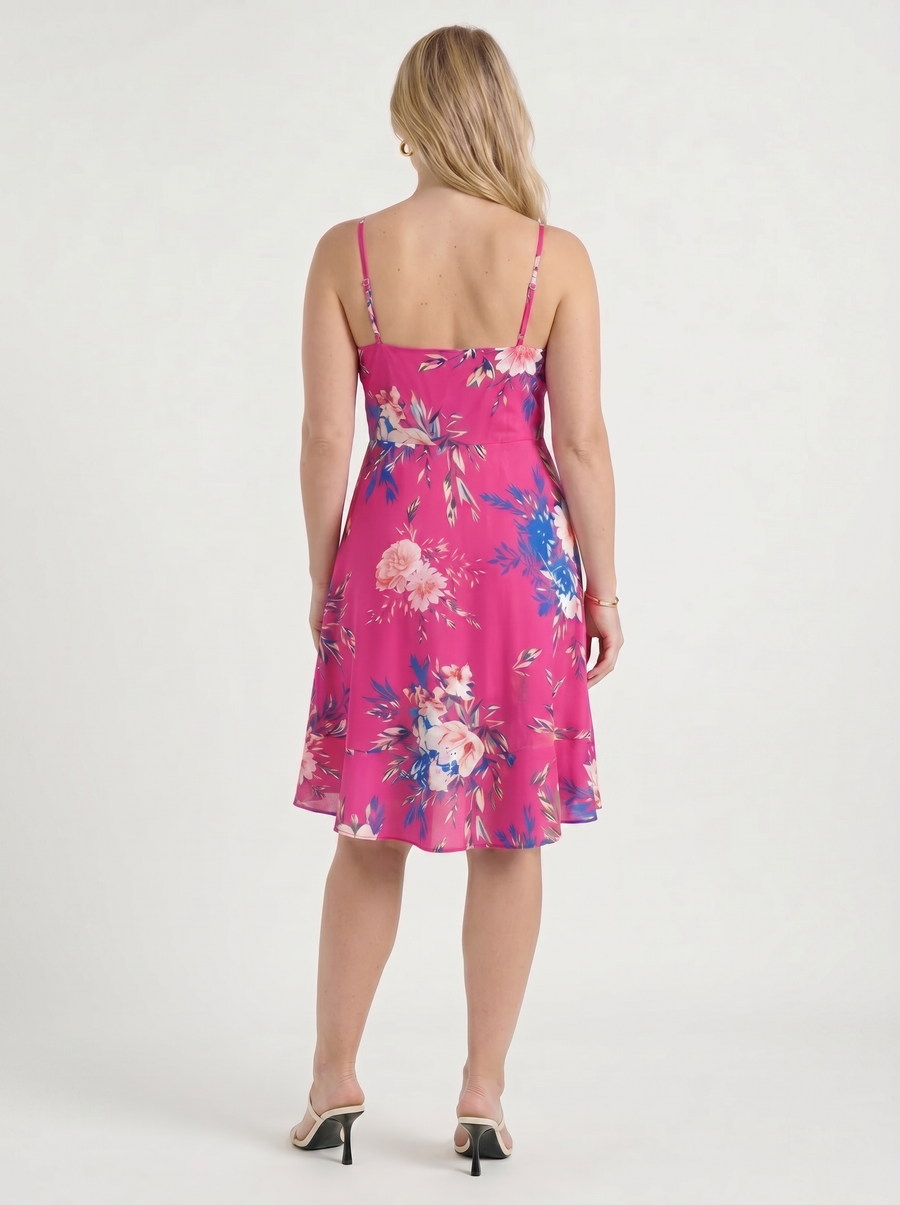Willow Wrap Ruffle Hem Mini Dress
