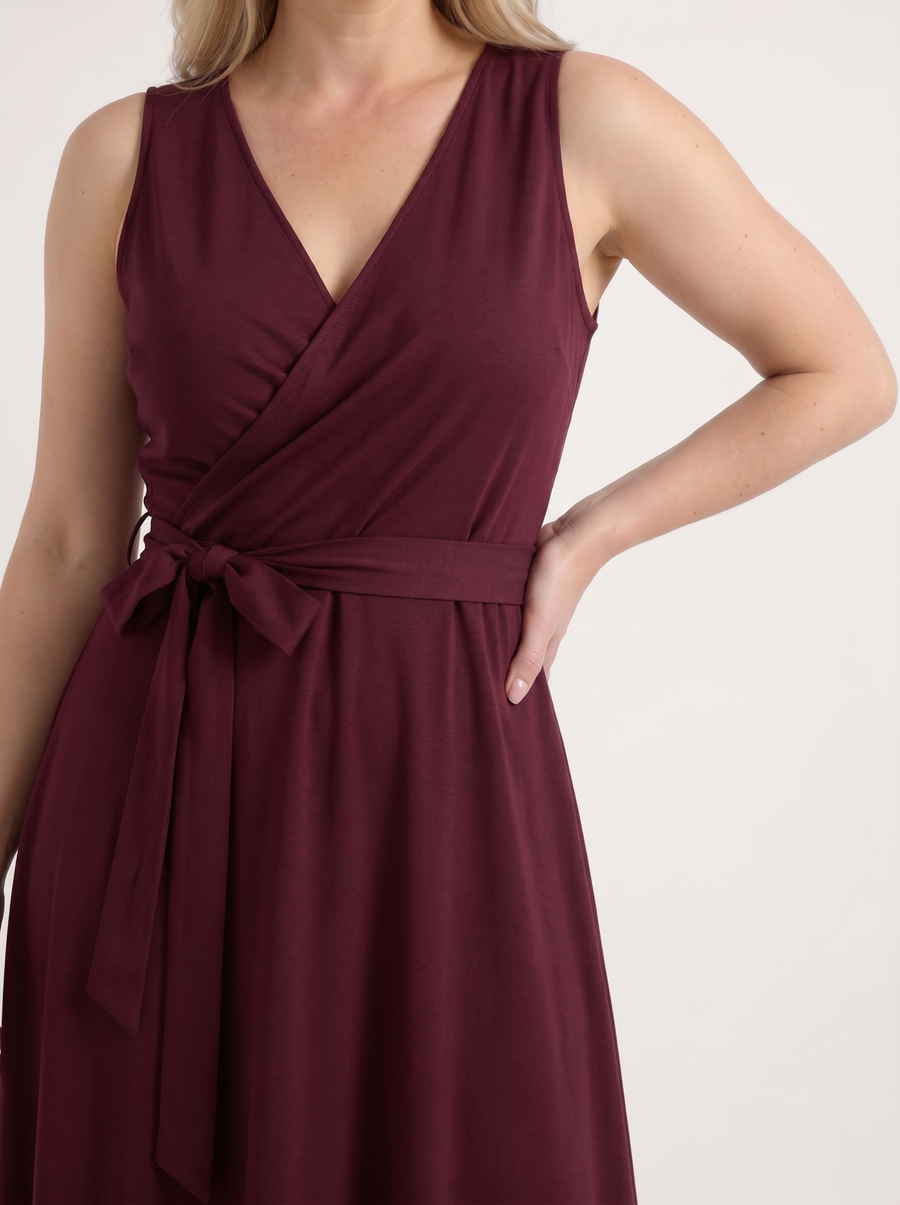 Reena Wrap Maxi Dress with Tie Belt