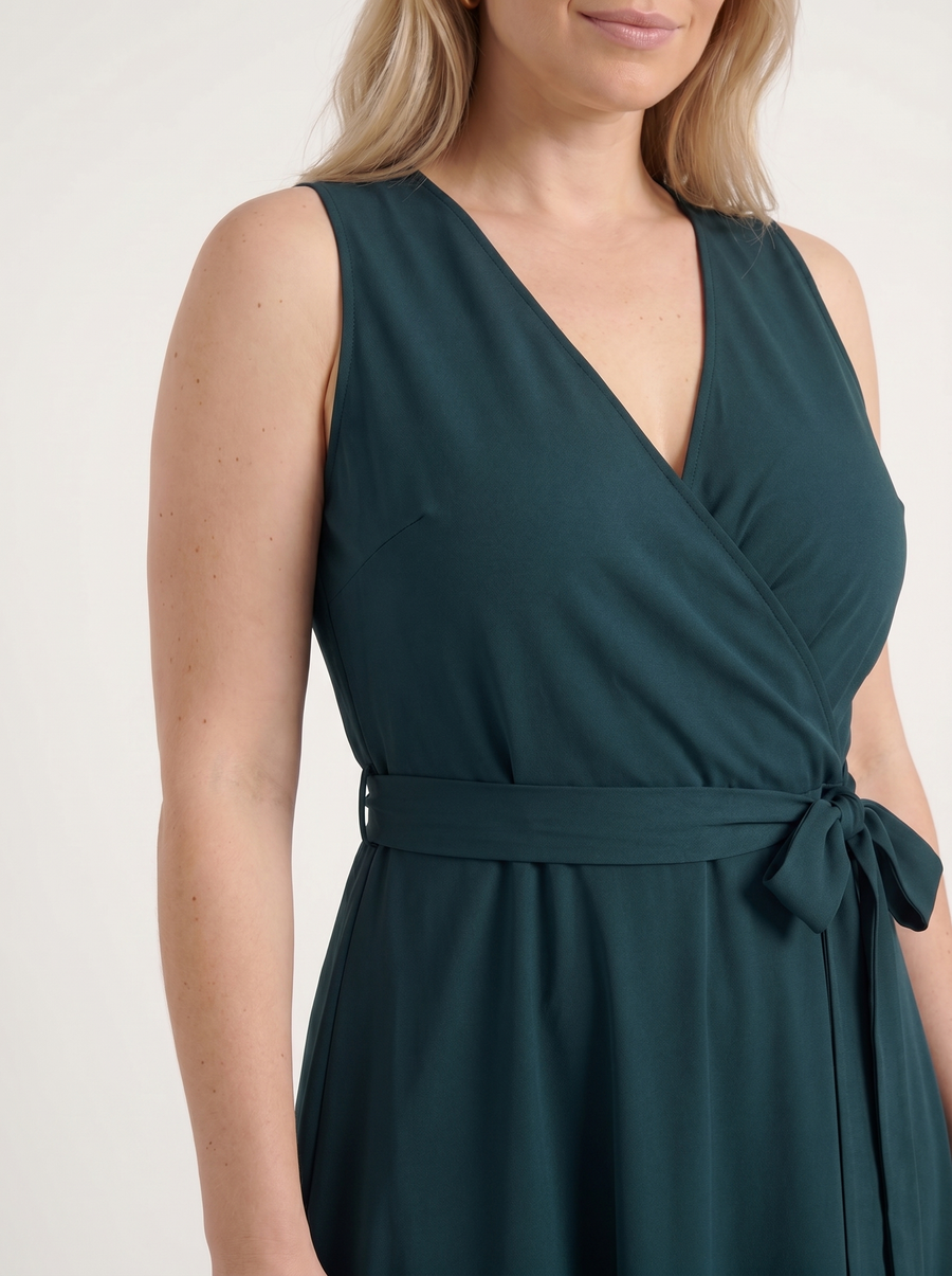 Reena Wrap Maxi Dress with Tie Belt