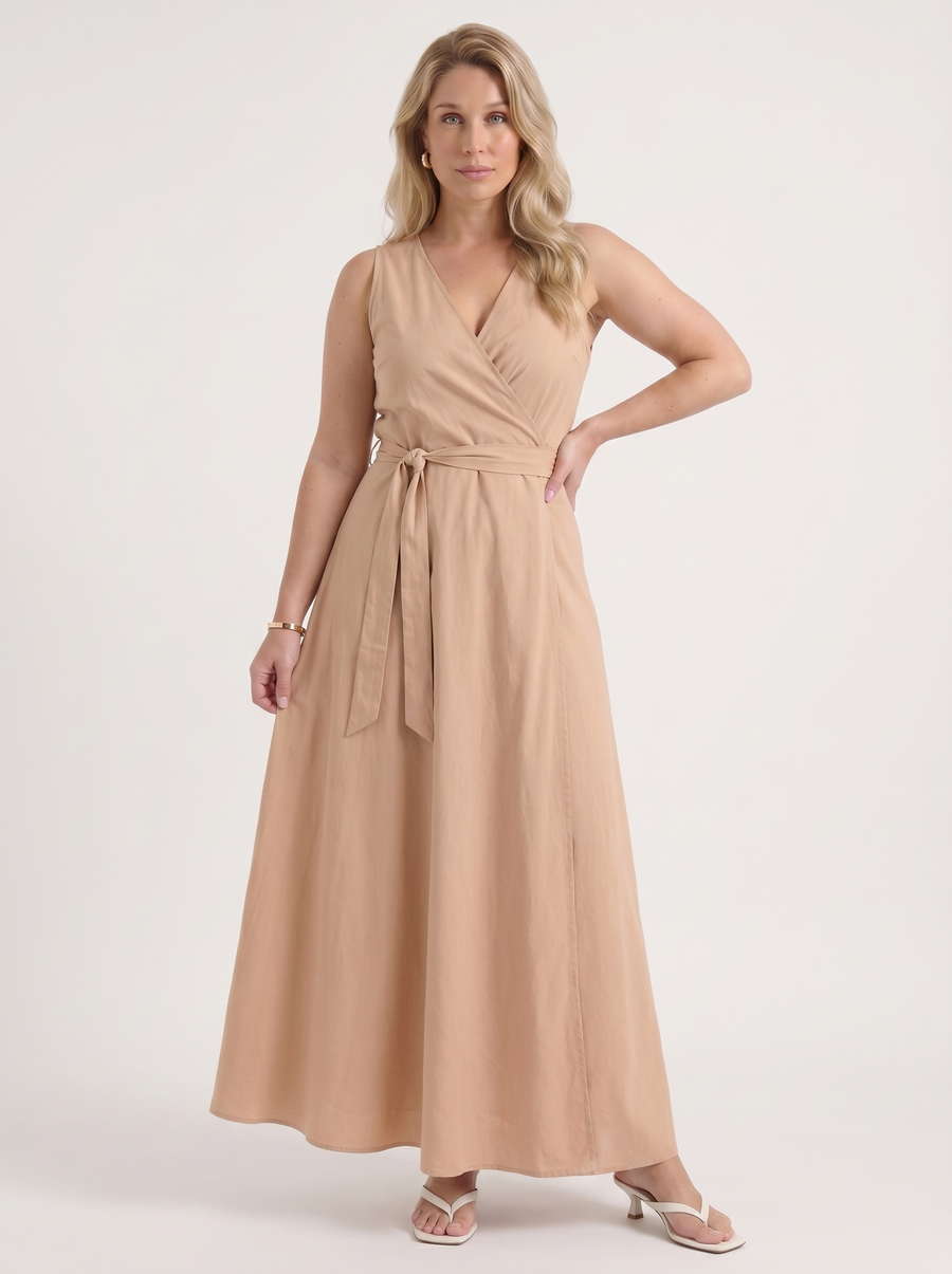 Reena Wrap Maxi Dress with Tie Belt