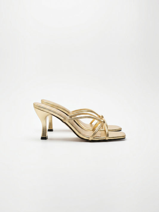 Christina Cross Strap Kitten Heel Sandals