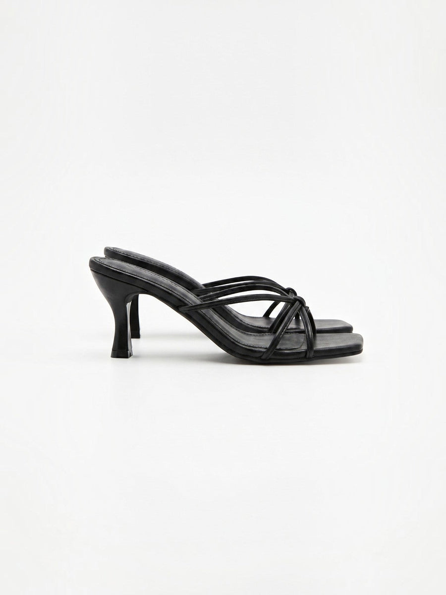 Christina Cross Strap Kitten Heel Sandals