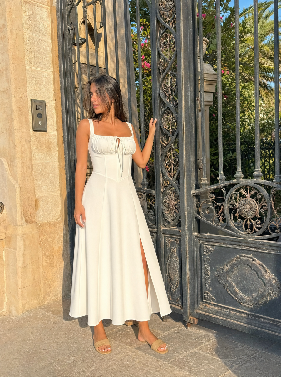 Jade Lace Up Corset Style Midi Dress