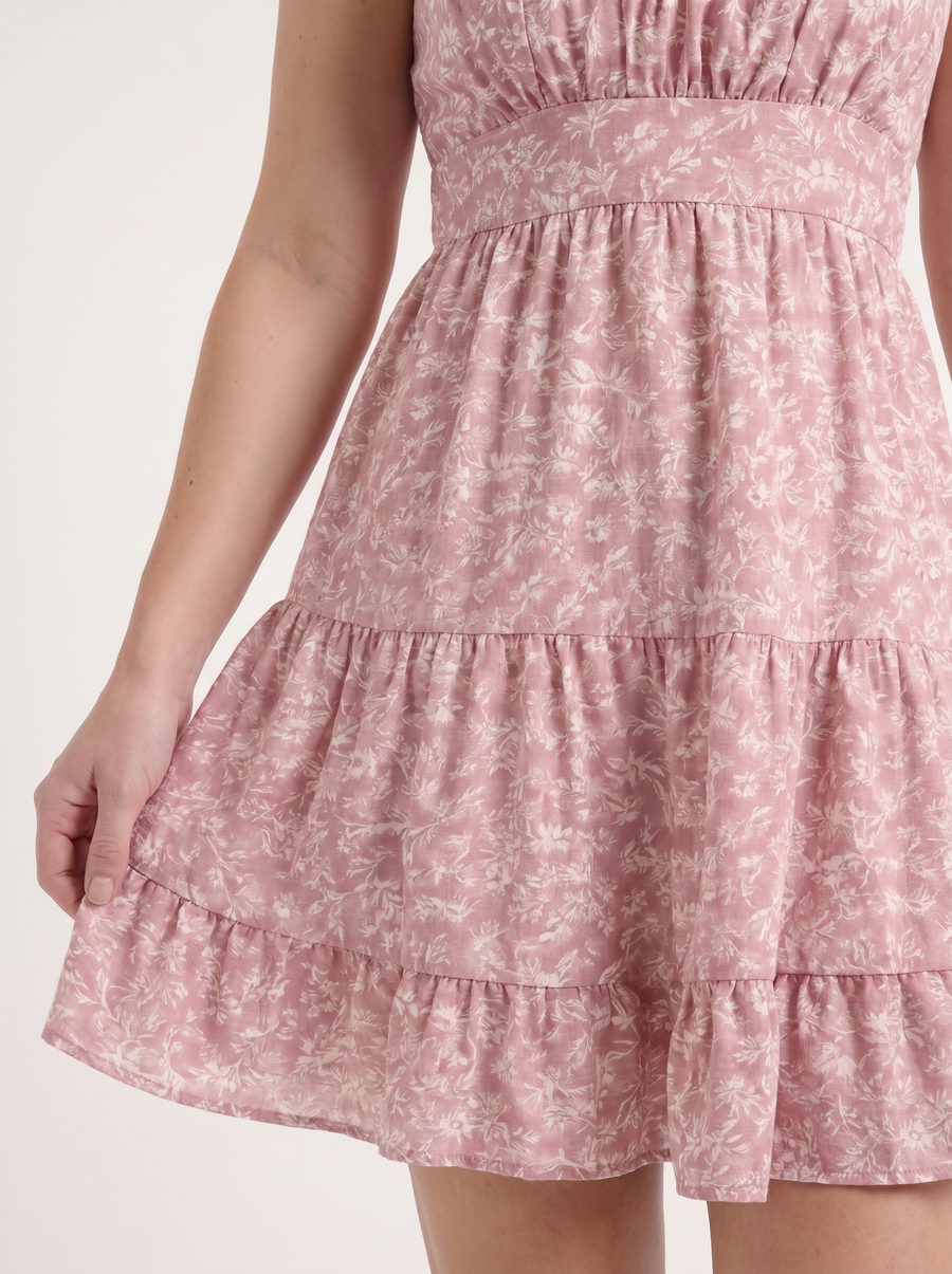 Kiana Floral Tiered Mini Dress