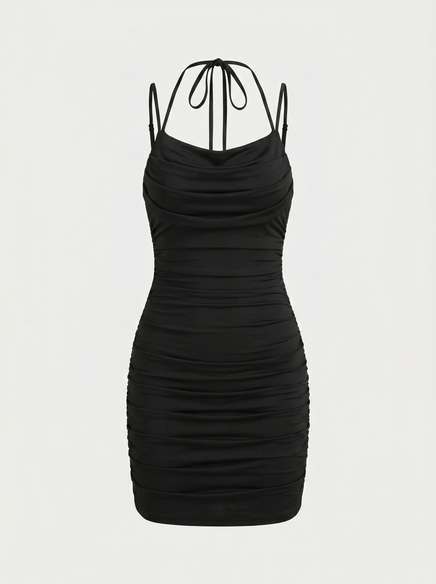 Paulina Double Strap Ruched Mini Dress